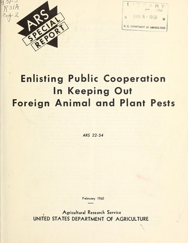 Enlisting public cooperation in keeping out foreign animal and plant pests