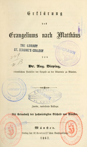 Erklärung des Evangeliums nach Matthäus