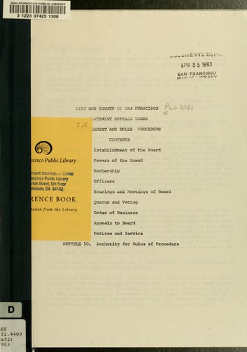 Establishment and rules procedure