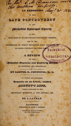 An exposition of the late controversy in the Methodist Episcopal church