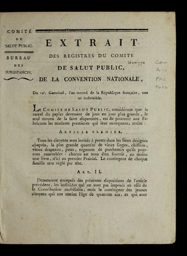 Extrait des registres