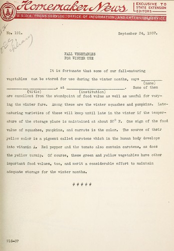 Fall vegetables for winter use