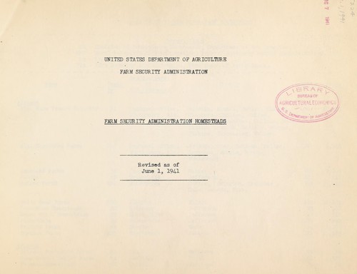 Farm Security Administration homesteads