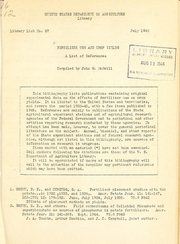 Fertilizer use and crop yields