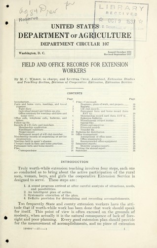 Field and office records for extension workers