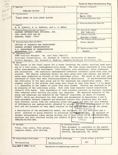 Field study of pile group action