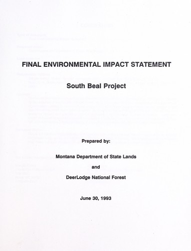 Final environmental impact statement