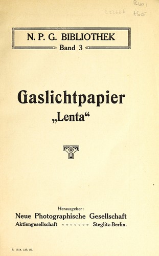 Gaslichtpapier "Lenta"