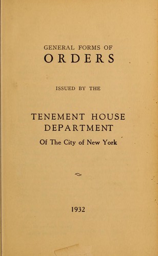 General forms of orders