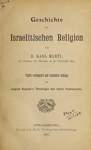 Geschichte der israelitischen Religion