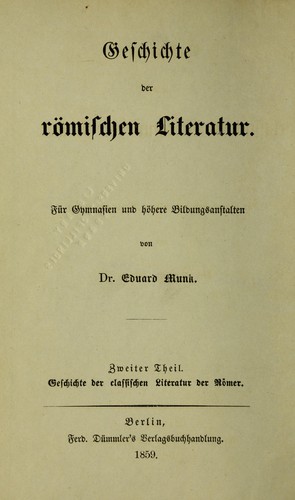 Geschichte der römischen Literatur