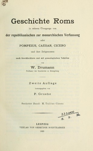 Geschichte Roms in seinem Übergange von der republikanischen zur monarchischen Verfassung