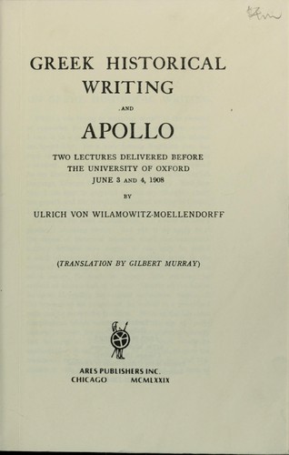 Greek historical writing and Apollo