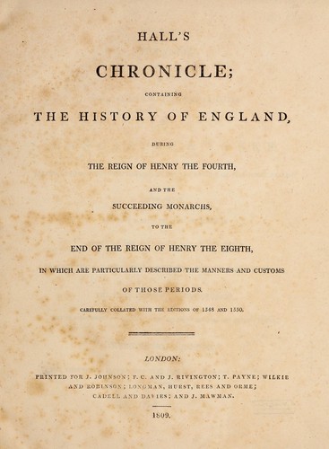 Hall's chronicle