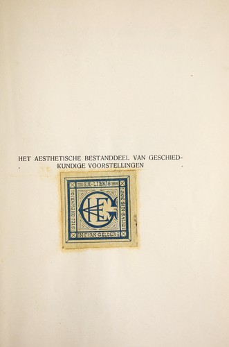 Het aesthetische bestanddeel van geschiedkundige voorstellingen