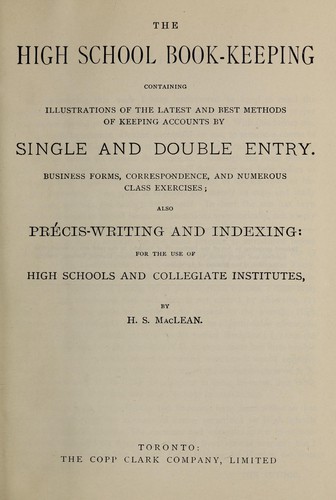 The high school book-keeping