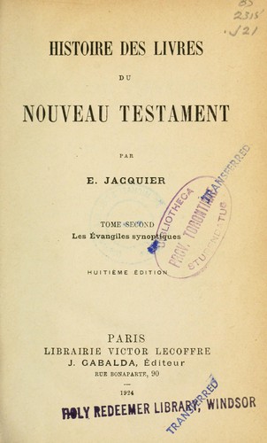 Histoire des livres du Nouveau Testament