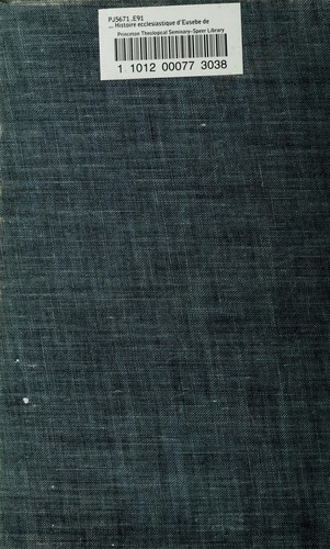... Histoire ecclésiastique d'Eusèbe de Césarée