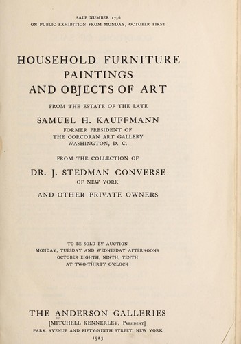 Household furniture, paintings, and objects of art