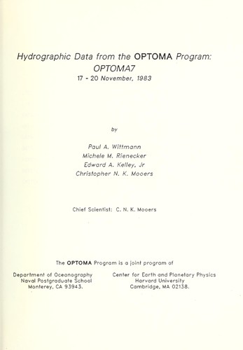 Hydrographic data from the OPTOMA program