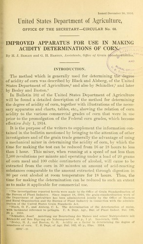 Improved apparatus for use in making acidity determinations of corn