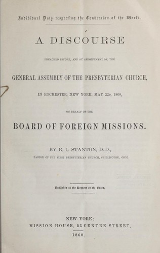 Individual duty respecting the conversion of the world