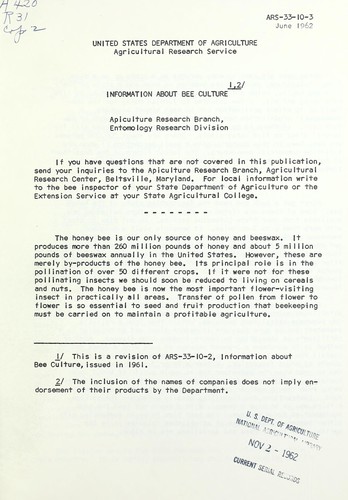 Information about bee culture