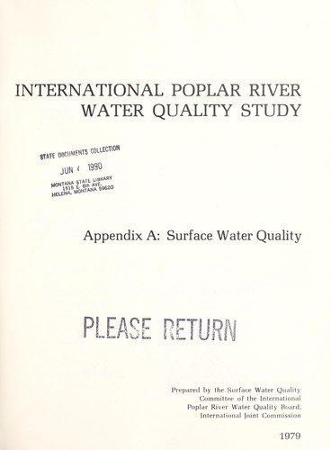 International Poplar River water quality study