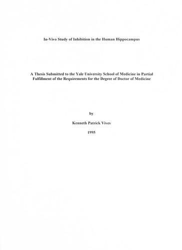 In-vivo study of inhibition in the human hippocampus