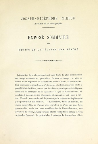 Joseph-Nicéphore Niépce, inventeur de la photographie