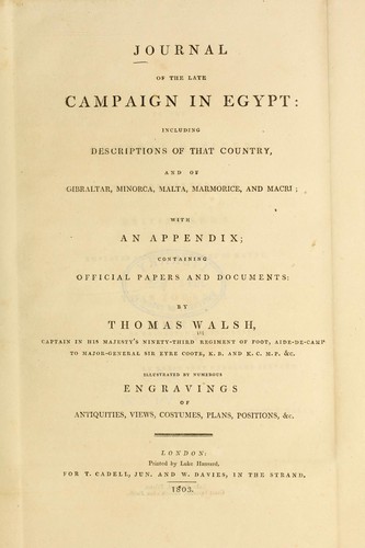 Journal of the late campaign in Egypt