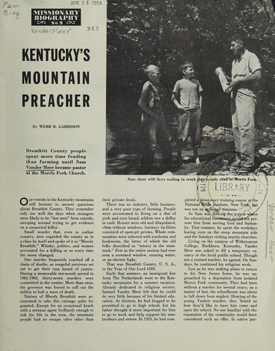 Kentucky's mountain preacher