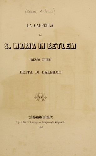 La Cappella di S. Maria in Betlem