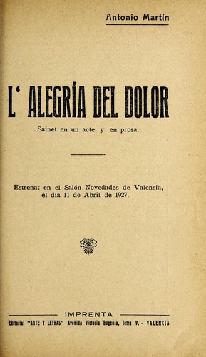 L'alegría del dolor