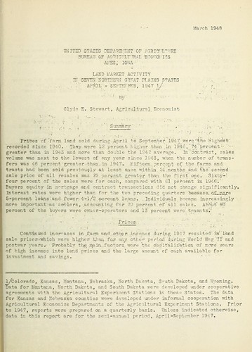 Land market activity in seven Northern Great Plains states