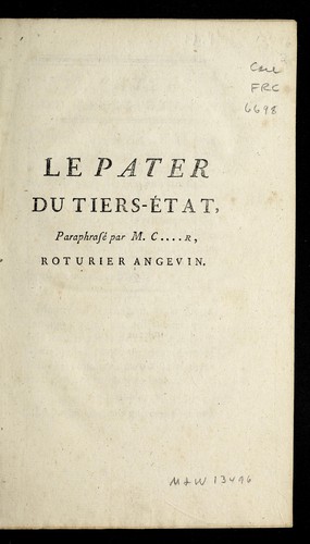 Le Pater du Tiers-e tat