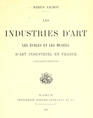 Les industries d'art