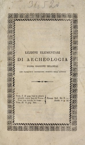 Lezioni elementari di archeologia esposte nella Pontificia Università di Perugia