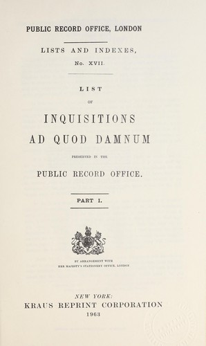 List of Inquisitions ad quod damnum