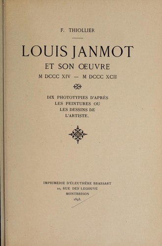 Louis Janmot et son oeuvre, MDCCCXIV-MDCCCXCII