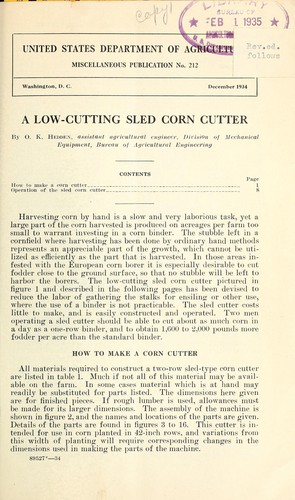 A low-cutting sled corn cutter