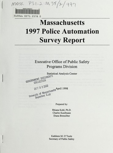 Massachusetts 1997 police automation survey report