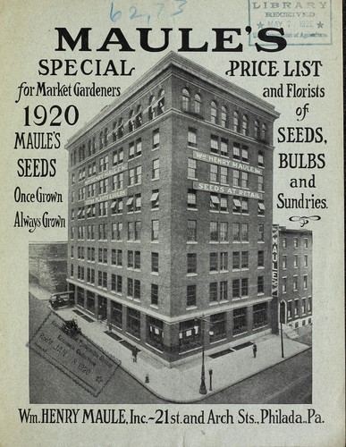 Maule's special price list for market gardeners and florists of seeds, bulbs and sundries