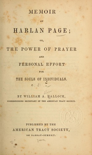 Memoir of Harlan Page