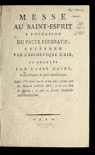 Messe au Saint-Esprit a l'occasion du pacte fe de ratif