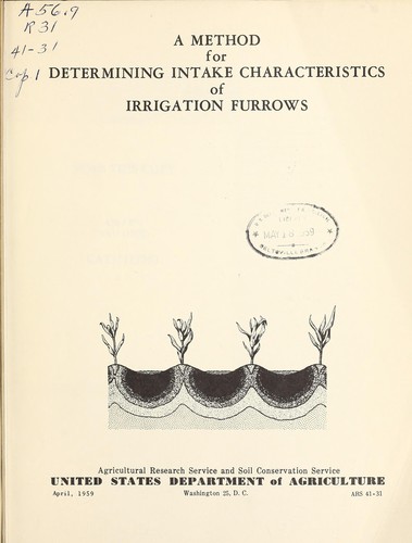 A method for determining intake characteristics of irrigation furrows