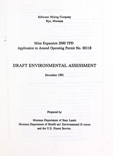 Mine expansion 2000 TPD, application to amend operating permit no. 00118