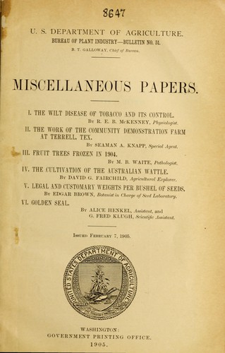 Miscellaneous papers ...