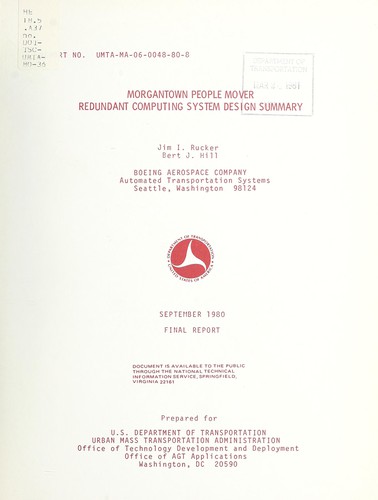 Morgantown People Mover redundant computing system design summary