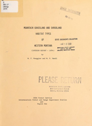 Mountain grassland and shrubland habitat types of western Montana